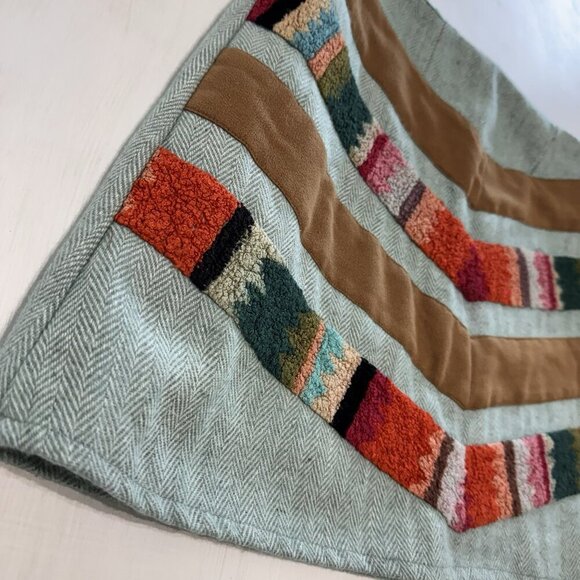 Judith March Mini Skirt Large L Wool Tweed Aztec Western Festival Hipster - Picture 2 of 7